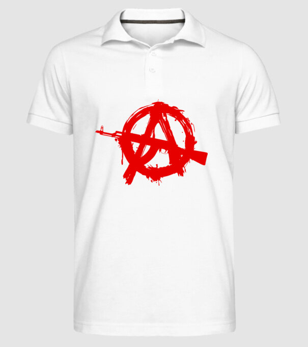 Akanarchy model alb pe tricou