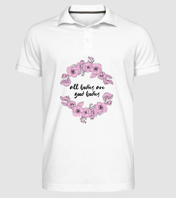 All bodies are good bodies floral model alb pe tricou