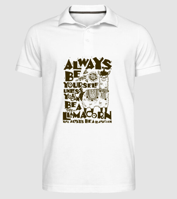 Always be a llamacorn model alb pe tricou