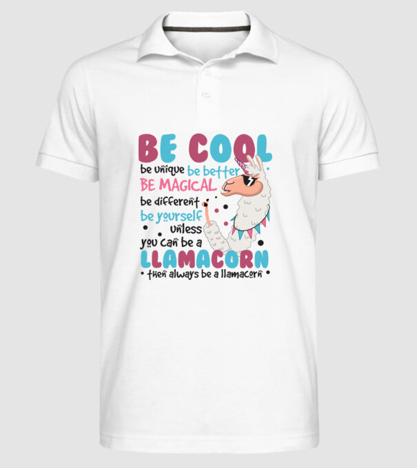 Always be a llamacorn model alb pe tricou