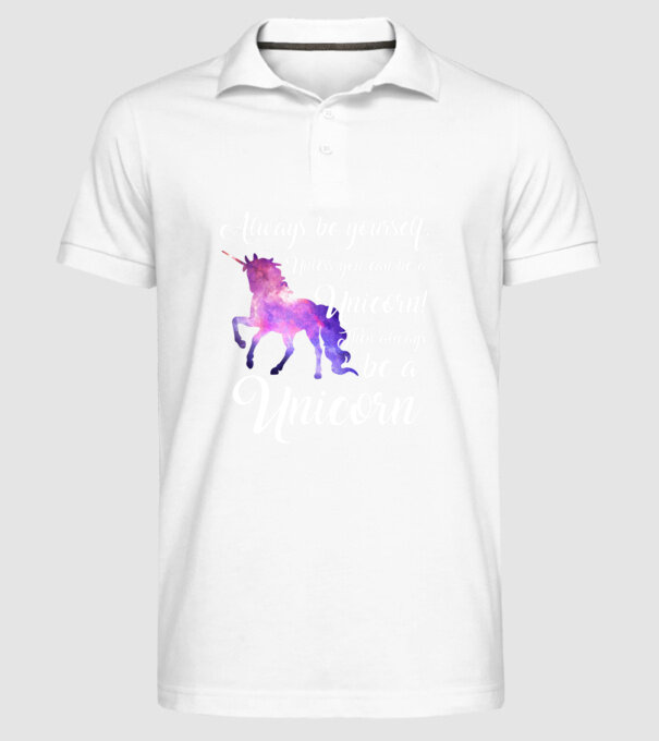Always be UNICORN model alb pe tricou