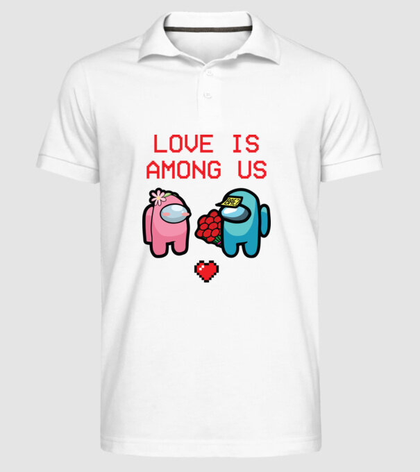 Among us love model alb pe tricou