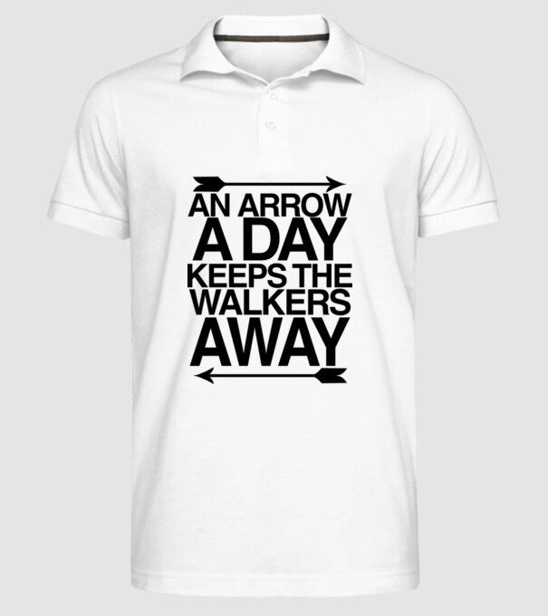 An arrow a day model alb pe tricou