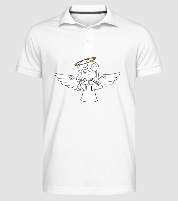 Îngeraș model alb pe tricou