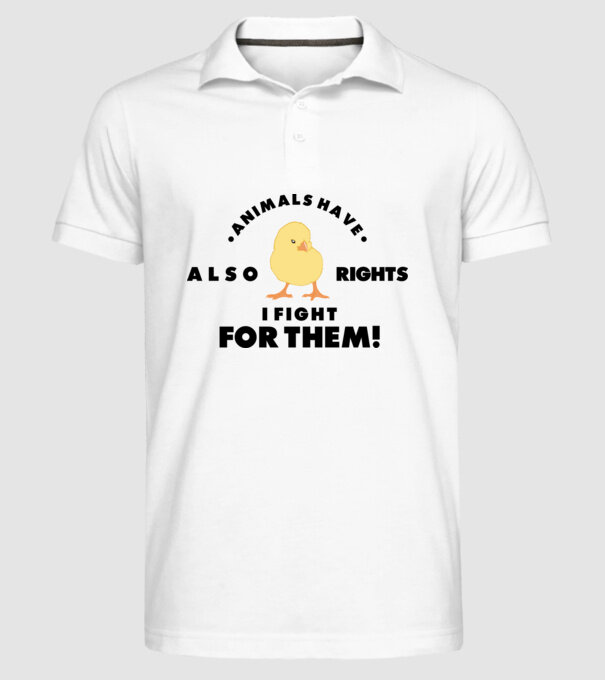 Animals also have rights model alb pe tricou