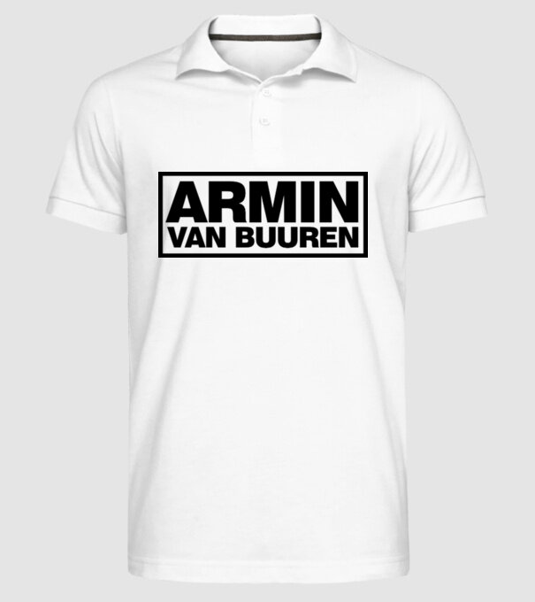 Armin Van Buuren logo model alb pe tricou