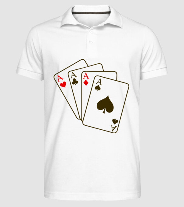 Ași model alb pe tricou