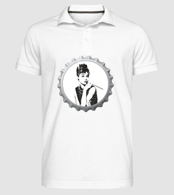 Audrey model alb pe tricou