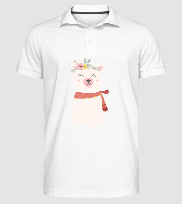 Baby lama model alb pe tricou