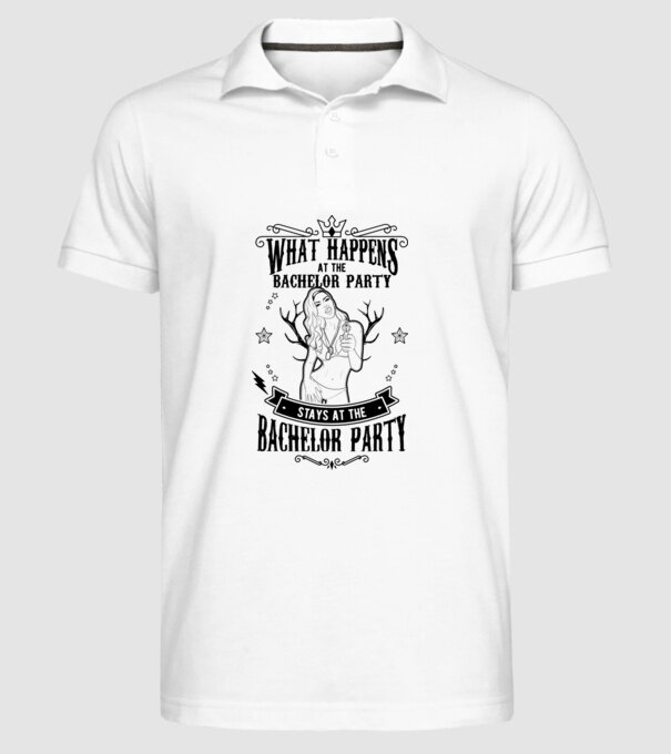 Bachelor party model alb pe tricou