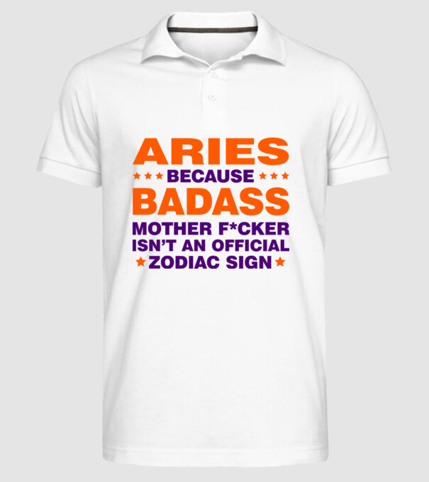 Badass zodiac ARIES model alb pe tricou