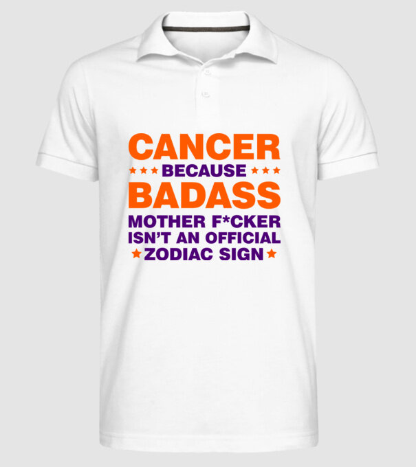 Badass zodiac CANCER model alb pe tricou