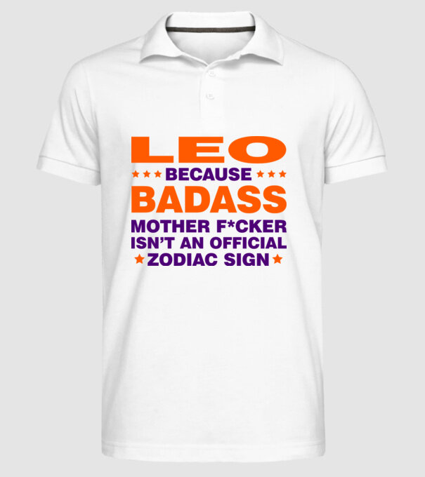 Badass zodiac LEO model alb pe tricou