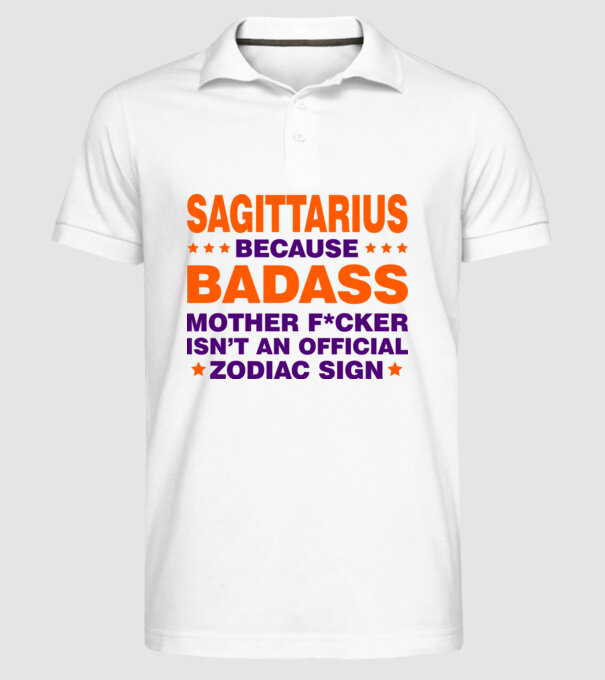 Badass zodiac SAGITTARIUS model alb pe tricou