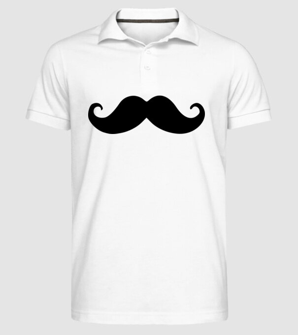 mustață1 model alb pe tricou