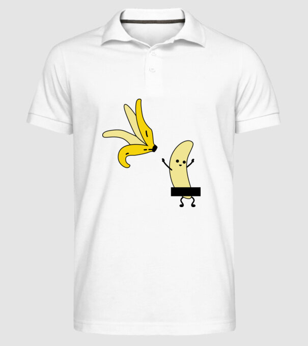 Cuplu Banană băiat model alb pe tricou