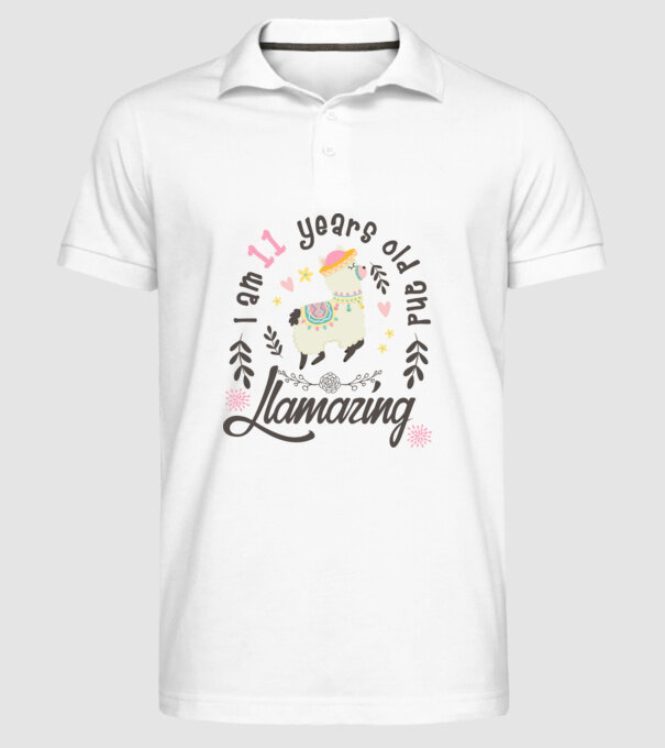 Birthday Llamazing 11 years old model alb pe tricou