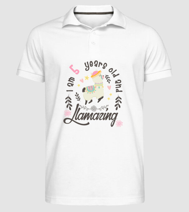 Birthday Llamazing 5 years old model alb pe tricou