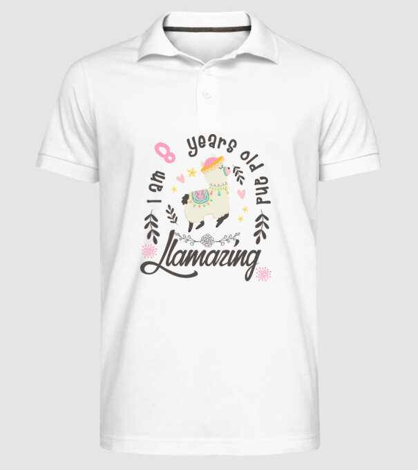 Birthday Llamazing 8 years old model alb pe tricou