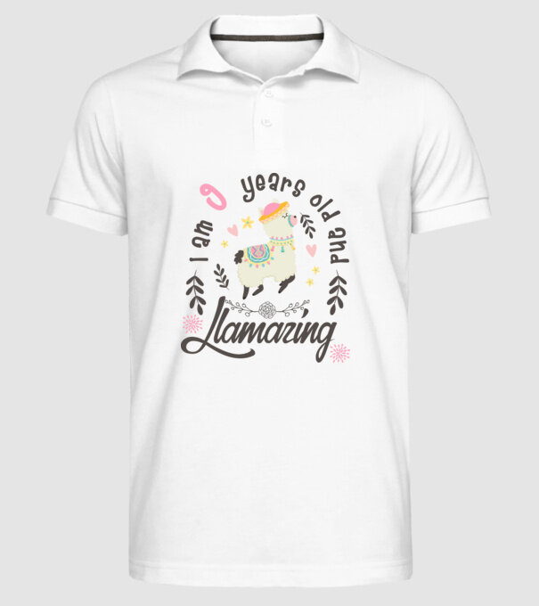 Birthday Llamazing 9 years old model alb pe tricou