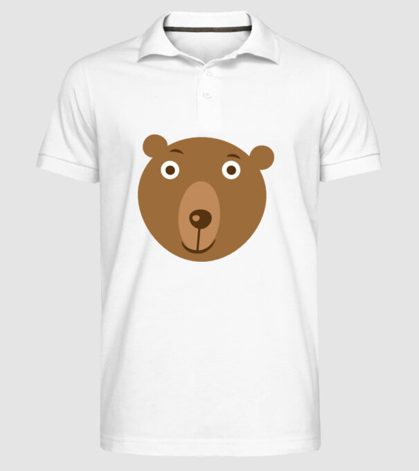 Bear Face model alb pe tricou