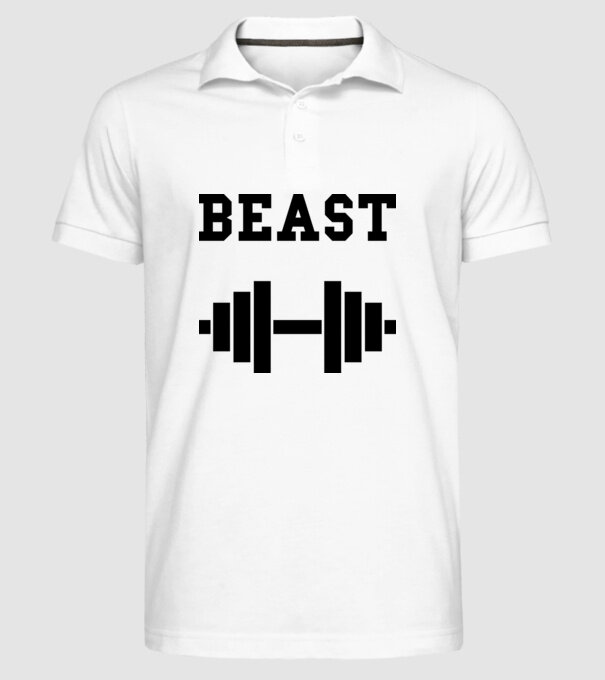 Beast model alb pe tricou