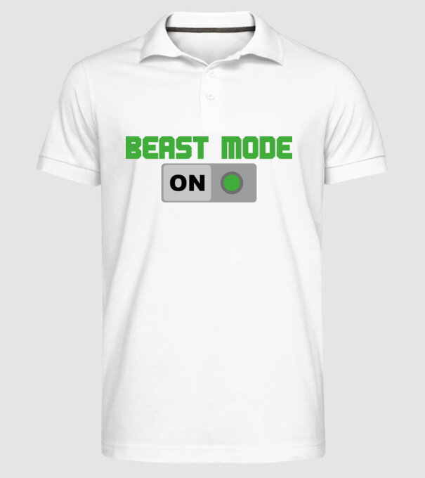 Beastmode model alb pe tricou