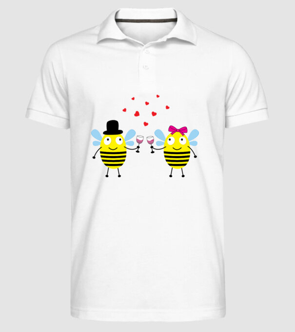 Bee Love model alb pe tricou
