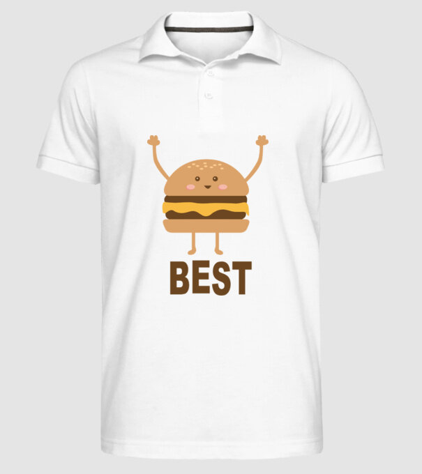 Best hamburger model alb pe tricou