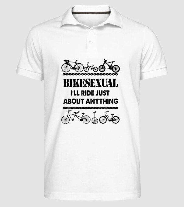 Bikesexual model alb pe tricou