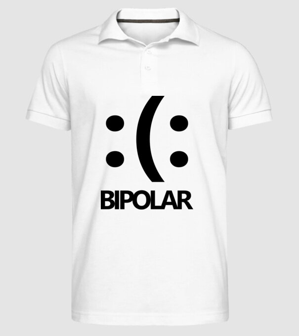 Bipolar model alb pe tricou