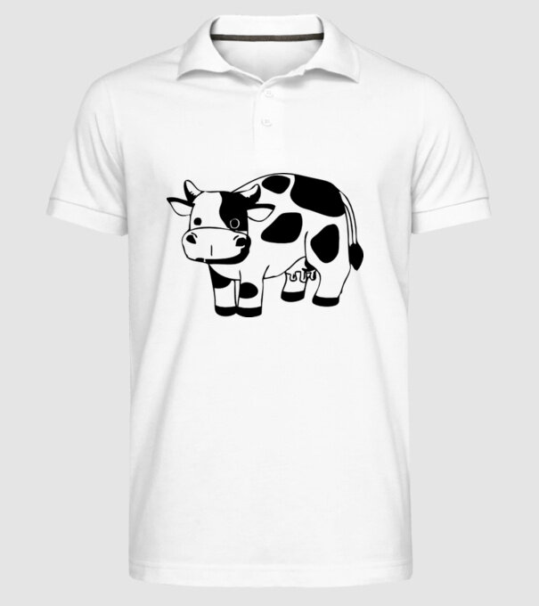 Vițel model alb pe tricou