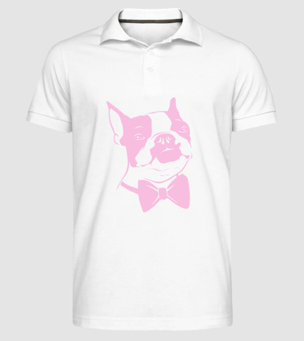 Boston Terrier model alb pe tricou