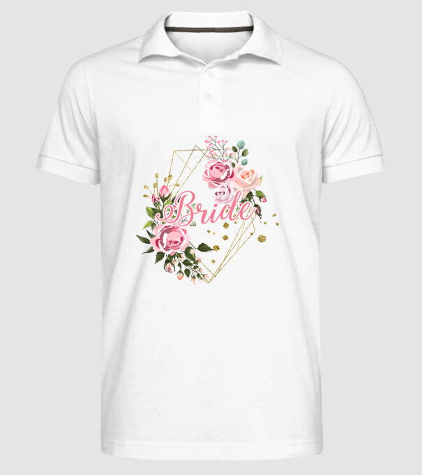 BRIDE roses floral model alb pe tricou