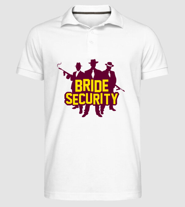 Bride Security model alb pe tricou