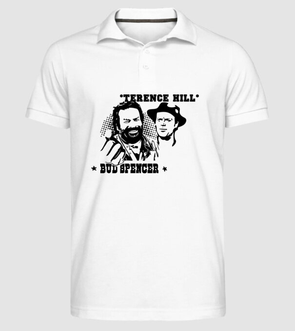 Bud Spencer Terence Hill model alb pe tricou