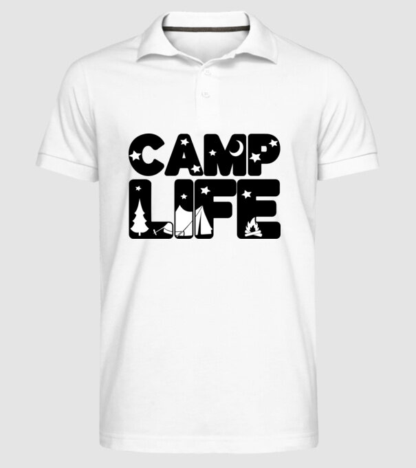 Camp life 2c model alb pe tricou