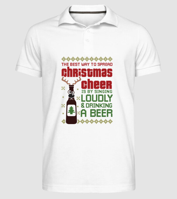 Christmas cheer beer pulovăr urât model alb pe tricou