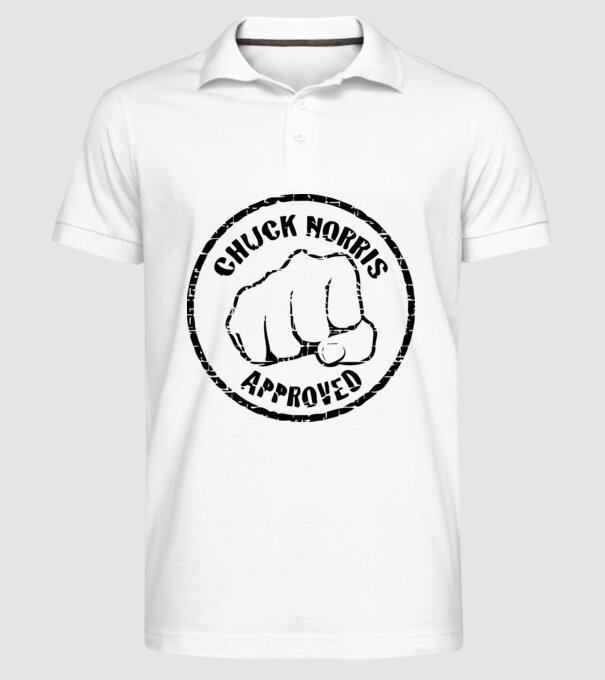 Chuck Norris Approved model alb pe tricou