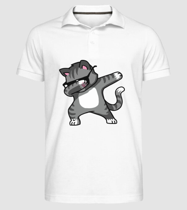 Pisică DAB model alb pe tricou