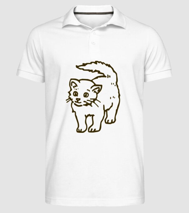 Pisică model alb pe tricou