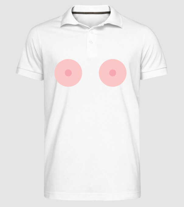 Țâțe model alb pe tricou
