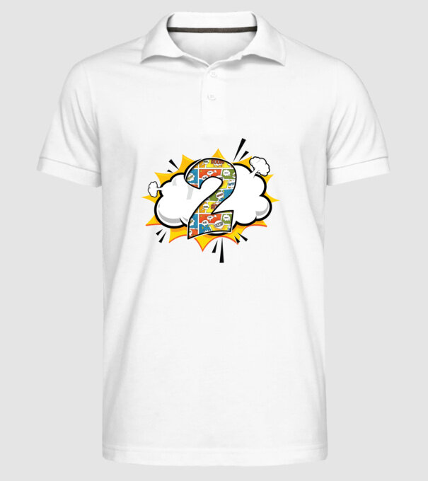 Birthday Comic Number 2 model alb pe tricou