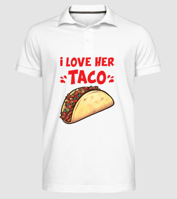 Couple TACO model alb pe tricou