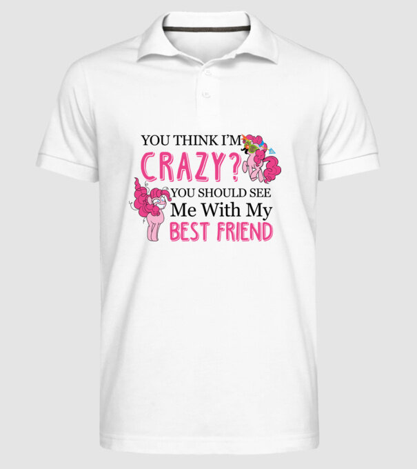 Crazy Friend Unicorn model alb pe tricou
