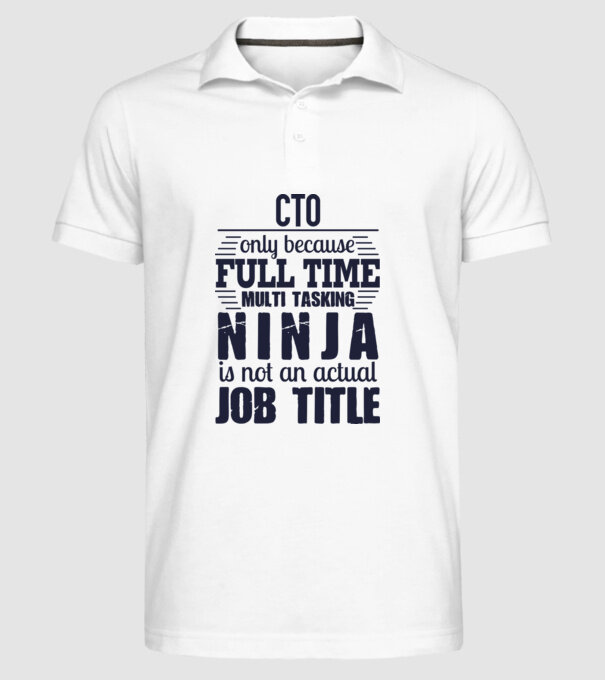CTO-full time ninja model alb pe tricou