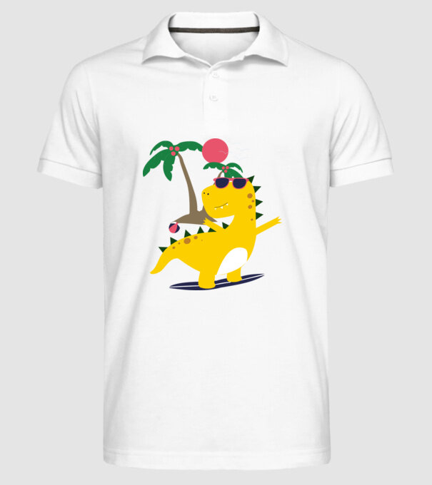 dinozaur drăguț vară model alb pe tricou