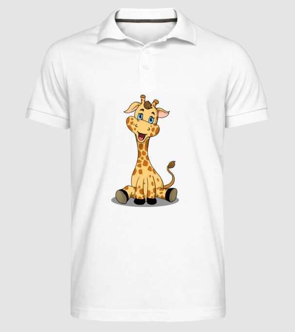 Cute giraffe model alb pe tricou