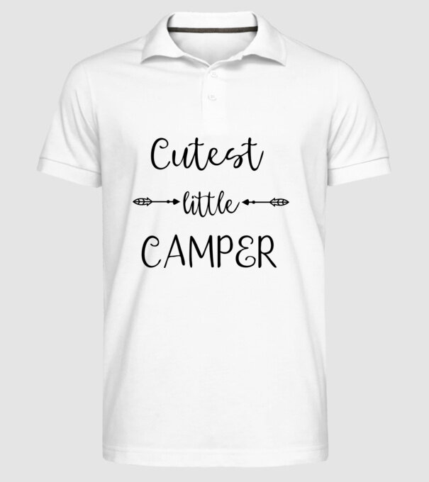 Cutest little camper model alb pe tricou
