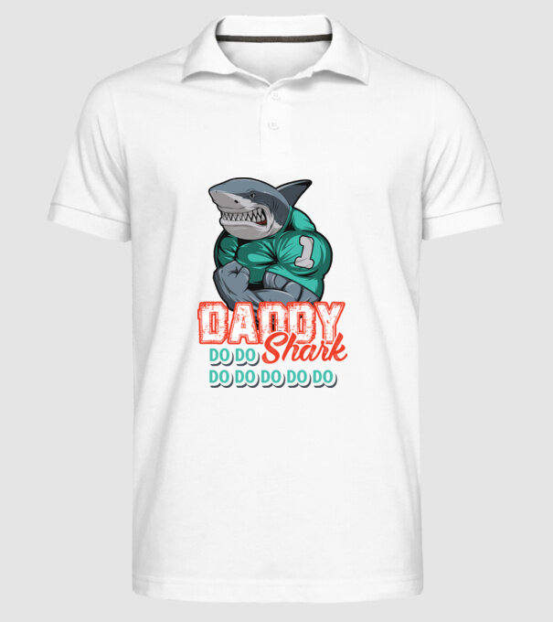 Daddy Shark do do do do model alb pe tricou